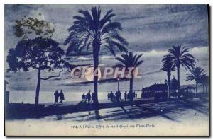 Postcard Old Nice Muit Effect Quai des Etats Unis