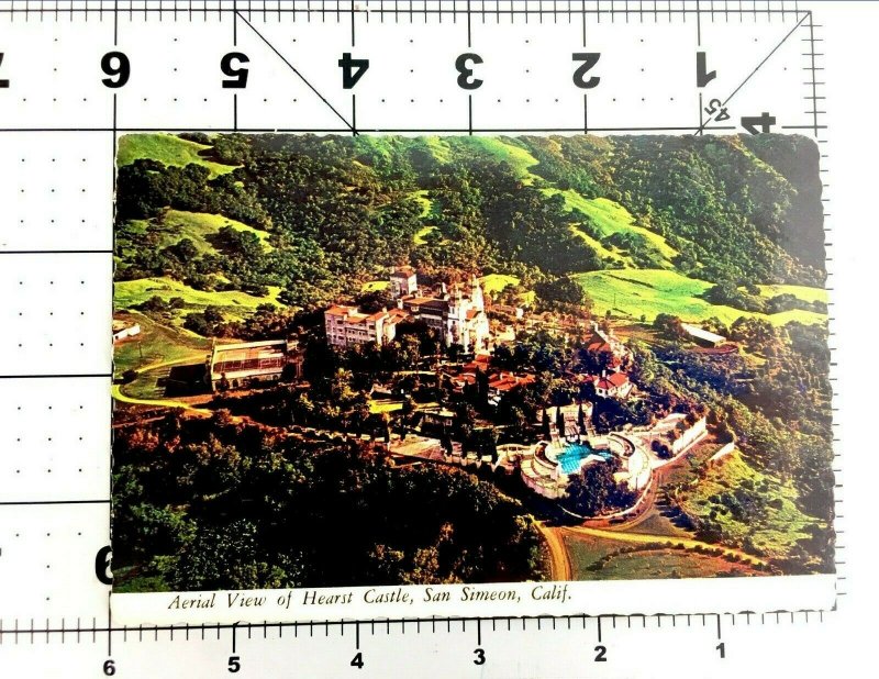 Postcard San Simeon California Hearst Castle Aerial View of Grounds Posted