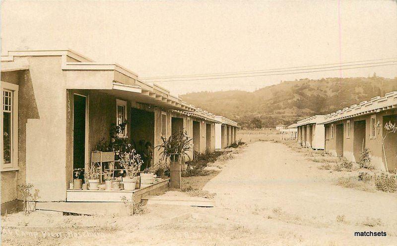 1930s ROSEBURG OREGON Camp View Roadside Court Patterson RPPC postscard 2315