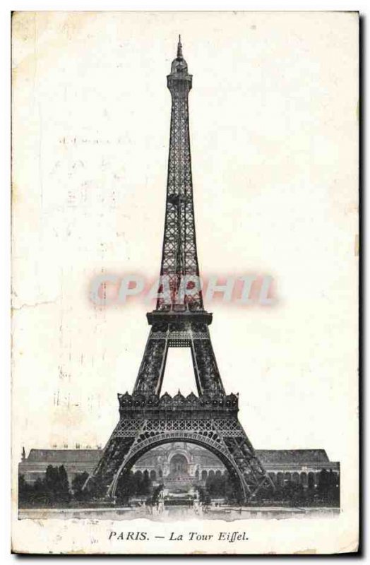 Old Postcard Paris Eiffel Tower