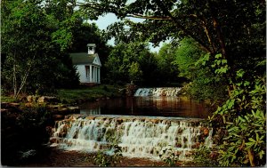 Vtg Hickory Run Creek Falls Old Chapel Pocono Mountains Pennsylvania PA Postcard