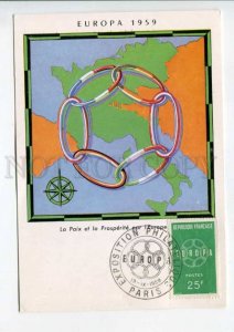 422474 FRANCE 1959 year EUROPA Exposition Paris First Day maximum card