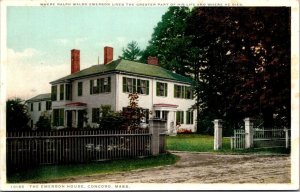 Concord Massachusetts Ma Postcard Rev War - Ralph Waldo Emerson Home