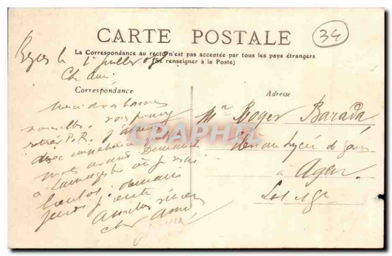 Beziers Old Postcard General view