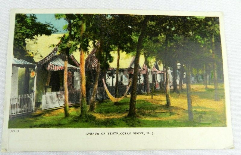 Vintage Avenue of Tents Ocean Grove NJ Postcard American Post Cards 3269