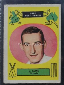 No.42 L KLINE Victoria -  Cricketers 1961 Test Series by A.B.C Gum 1961