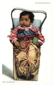 Native American Indian Papoose, Anticipation, Detroit Photographic No 6885