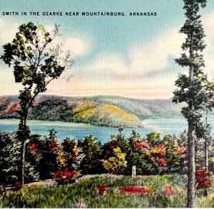 Ozarks Mountainburg Postcard Lake Fort Smith Arkansas 1943 PCBG11A