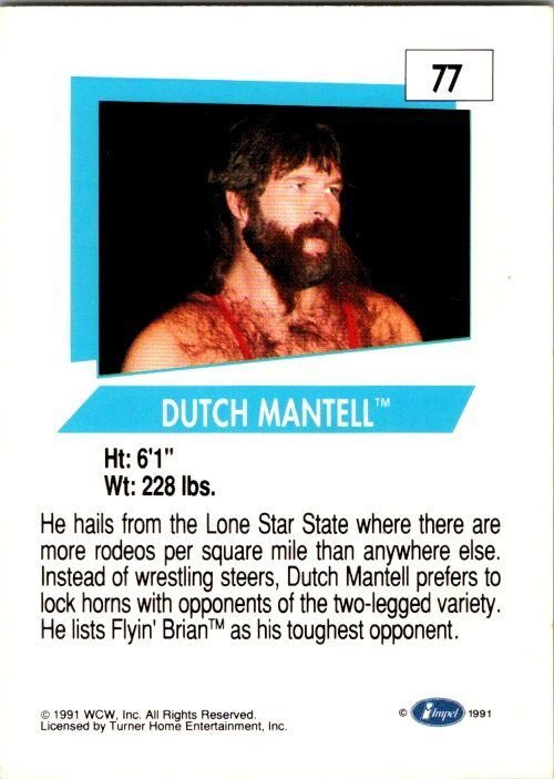 1991 WCW Wrestling Card Dutch Mandell sk21195