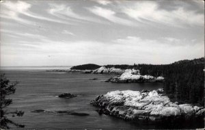 Isle au Haut Maine ME Water View Real Photo c1950s Postcard