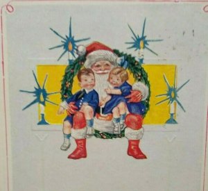 Vintage Santa Claus With Children Christmas Postcard Series 131 Embossed 1922