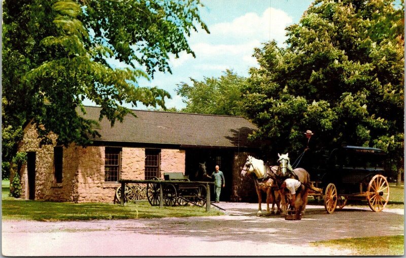 Blacksmith Shop Greenfield Village Dearborn Michigan MI Horse Carriage Postcard  