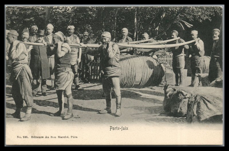 Turkey Vintage Unused Postcard Porte Faix Group Porters See Scan For Condition