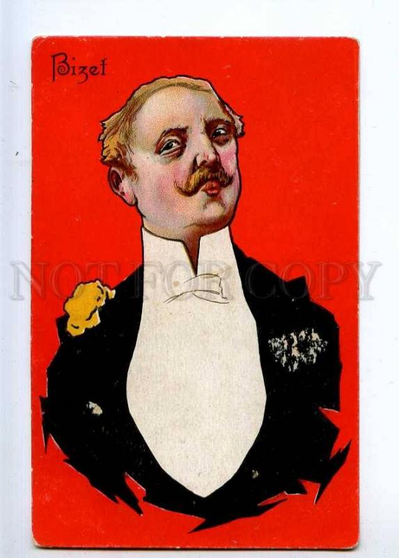 233212 BIZET Caricature Vintage Colorful postcard