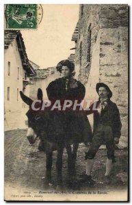 Old Postcard Folklore Bonneval sur Arc Savoie Costumes Donkey Mule