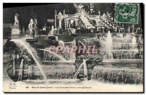 Old Postcard Parc De Saint Cloud Les Grandes Eaux general view