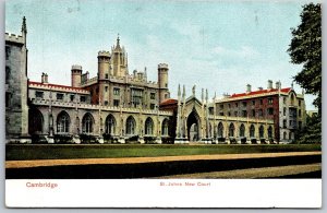Postcard Cambridge England St John's New Court Gothic DB Architecture