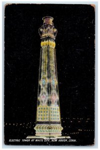 c1910 Electric Tower at White City New Haven Connecticut CT Antique Postcard 