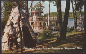 Greetings From Indian Village,Hayward,WI Postcard