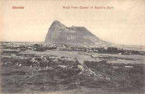 Rock of Gibraltar scenic view from Queen of Spains Chair antique pc Y15120