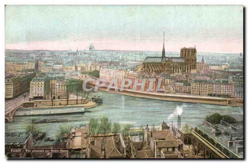 Paris Old Postcard General view of Notre Dame