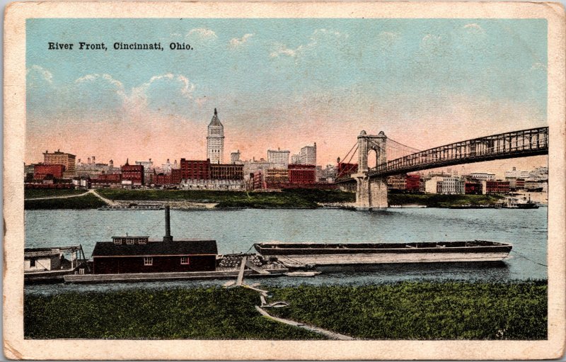 Cincinnati OH River Front Postcard unused 1915-30s