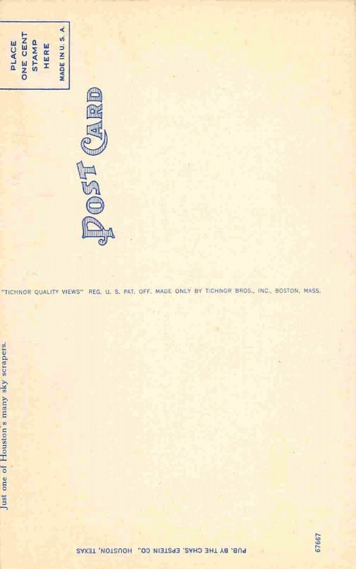 Gulf Building Houston Texas 1950s linen postcard