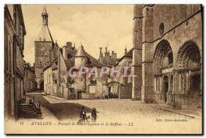 Old Postcard Avallon Portal Of Saint Lazarus And The Belfry