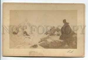 439760 Flying NUDE WITCH & FAUST Opera by FALERO Vintage cabinet photo