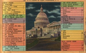 Vintage Postcard 1951 U.S. Capital by Night Washington D.C. Scenic Art Series