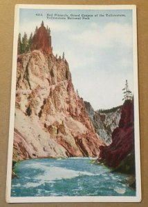 VINTAGE UNUSED POSTCARD RED PINNACLE, GRAND CANYON OF YELLOWSTONE NATIONAL PARK