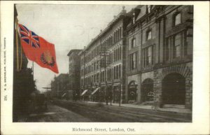 London Ontario Richmond St. Flag Emblem c1910 postcard