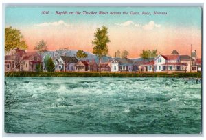 c1910 Rapids on the Truckee River Below the Dam Reno Nevada NV Postcard 