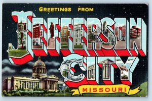 c1940's Greetings From Jefferson City Multiview Missouri Correspondence Postcard