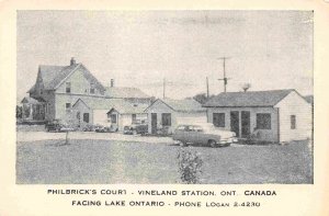 Philbrick's Motor Court Motel Vineland Station Ontario Canada postcard