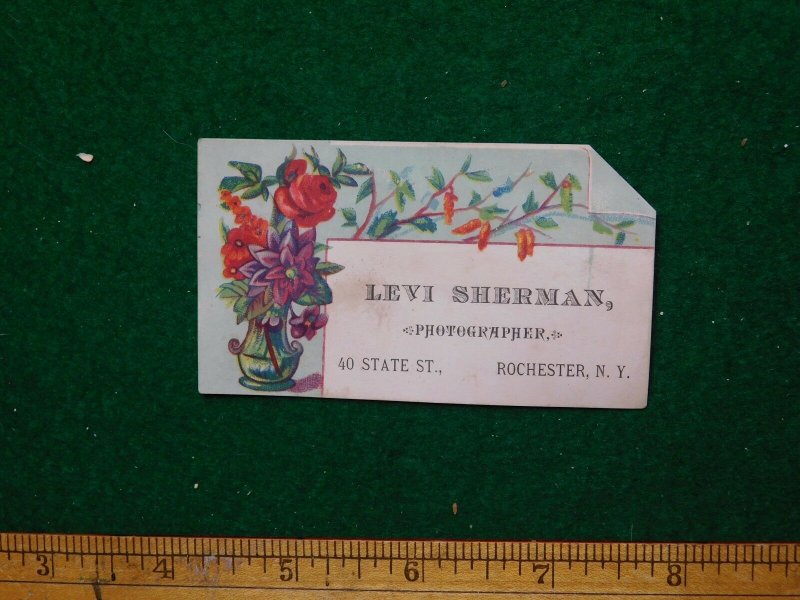 1870s-80s Levi Sherman Photographer Rochester NY Victorian Trade Card F36