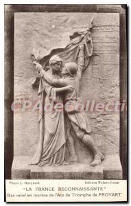 Old Postcard The Grateful France Bas Relief Marble From the Arc De Triomphe F...