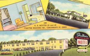 Shuller's Restaurant and Motel - Cincinnati, Ohio Linen Postcard