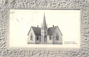 Golden City Missouri Methodist Church Street View Antique Postcard K43143