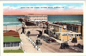 Postcard PIER SCENE Daytona Beach Florida FL AJ2698
