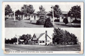 Fort Wayne Indiana IN Postcard Webb's Hi-Speed Service Station And Tourist c1920