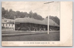 Delaware Water Gap PA D. L. & W. Railroad Station 1909 Postcard U29