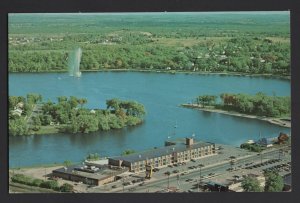 Ontario PETERBOROUGH Aerial View Holiday Inn George Street Little Lake ~ Chrome