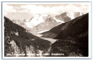 Jasper Canada Postcard Sunwapta Canyon and Mount Athabaska c1930's RPPC Photo