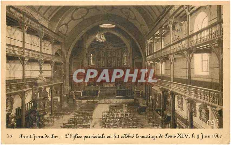 Old Postcard Saint Jean de Luz Church Parish