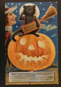 1909 Halloween Precaution Postcard from Markham, Ontario to Queensville, Ontario