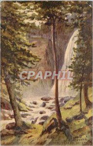 Old Postcard Luchon Cascade from the Lys Valley Heart