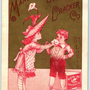 Near Mint c1880s St Louis, MO Manewal Lange Cracker Trade Card Force Feeding C28