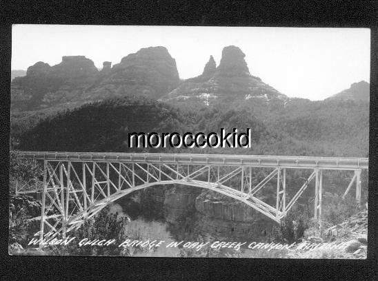 OAK CREEK CANYON AZ 1945-50 RPPC WILSON GULCH BRIDGE