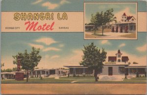 Postcard Shangri La Motel Kansas KS